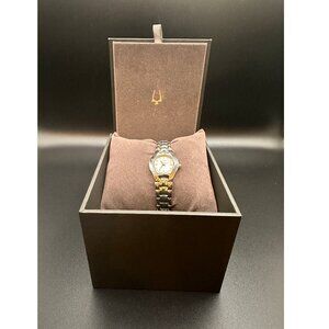 Bulova Women’s Two-Tone Watch Gold Silver Dress Watch w/ Box Elegant Classic